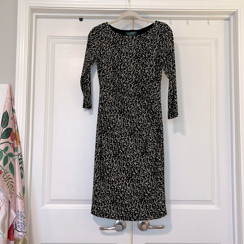 Vintage Lauren by Ralph Lauren Leopard Print Bodycon Mini Dress